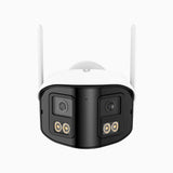 WCD400P - Bezprzewodowa zewnętrzna kamera bezpieczeństwa 4MP z podwójnym obiektywem WiFi, 170° ultraszeroki kąt, WiFi 2.4/5 GHz, kolorowe widzenie nocne, dwukierunkowe audio, chmura i do 256 GB pamięci lokalnej, kompatybilna z Alexa