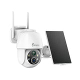 3MP Outdoor Solar Powered Battery Security IP Cameras, 5200mAh Rechargeable Battery, 130° Ultra Wide Angle, Color Night Vision, Human & Vehicle Smart Detection, Two-Way Audio, Works with Alexa & Google