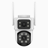 WCD220 - Bezprzewodowa zewnętrzna kamera bezpieczeństwa 4MP z podwójnym obiektywem WiFi, obrót 355°/90°, detekcja ludzi, nocne widzenie Dual Light, syrena alarmowa, dwukierunkowe audio, obsługa Alexa, chmura i karta microSD do 128 GB