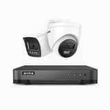 H800 - Zestaw do Monitoringu PoE 2 Kamery (1 Tubowa & 1 Kopułkowa) 4K z 8-Kanałowy Rejestratorem NVR, Noktowizor kolorowy i IR, 1/2.4" progresywny sensor CMOS, Identyfikacji osób lub pojazdów, Wbudowany mikrofon, IP67, Obsługuje RTSP i ONVIF