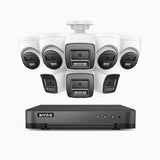 H800 - Zestaw do Monitoringu PoE 8 Kamery (4 Tubowa & 4 Kopułkowa) 4K z 8-Kanałowy Rejestratorem NVR, Noktowizor kolorowy i IR, 1/2.4" progresywny sensor CMOS, Identyfikacji osób lub pojazdów, Wbudowany mikrofon, IP67, Obsługuje RTSP i ONVIF