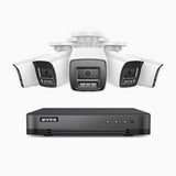 H800 - Zestaw do Monitoringu PoE 5 Kamery 4K z 8-Kanałowy Rejestratorem NVR, Noktowizor kolorowy i IR, 1/2.4" progresywny sensor CMOS, Identyfikacji osób lub pojazdów, Wbudowany mikrofon, IP67, Obsługuje RTSP i ONVIF