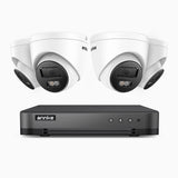 H800 - Zestaw do Monitoringu PoE 4 Kamery 4K z 8-Kanałowy Rejestratorem NVR, Noktowizor kolorowy i IR, 1/2.4" progresywny sensor CMOS, Identyfikacji osób lub pojazdów, Wbudowany mikrofon, IP67, Obsługuje RTSP i ONVIF