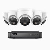 H800 - Zestaw do Monitoringu PoE 5 Kamery 4K z 8-Kanałowy Rejestratorem NVR, Noktowizor kolorowy i IR, 1/2.4" progresywny sensor CMOS, Identyfikacji osób lub pojazdów, Wbudowany mikrofon, IP67, Obsługuje RTSP i ONVIF