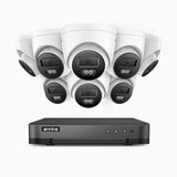 H800 - Zestaw do Monitoringu PoE 8 Kamery 4K z 8-Kanałowy Rejestratorem NVR, Noktowizor kolorowy i IR, 1/2.4" progresywny sensor CMOS, Identyfikacji osób lub pojazdów, Wbudowany mikrofon, IP67, Obsługuje RTSP i ONVIF
