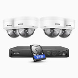 H1200 - Zestaw do Monitoringu PoE 4 Kamery 4K 12MP z 8-Kanałowym Rejestratorem NVR i Dyskiem 2 TB HDD, Noktowizja Pełnokolorowa i EXIR, Wykrywanie Ludzi i Pojazdów, H.265+, Wbudowany Mikrofon, IP67