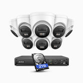 System monitoringu ANNKE 4K 12MP PoE, 8 kamery IP 4K 12MP + rejestrator NVR 8-kanałowy, dysk twardy 2 TB, Noktowizja Pelny Kolor & EXIR, Wykrywanie Ludzi i Pojazdów, H.265+, Wbudowany Mikrofon, Maks. 512 GB Lokalnego Magazynu, IP67