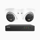 H500 - Zestaw do Monitoringu PoE 2 Kamery 5Mpx z 8-Kanałowy Rejestratorem NVR, Inteligentne podwójne oświetlenie nocne, 3072 × 1728 @ 20 kl./s, inteligentne wykrywanie ludzi i pojazdów, wbudowany mikrofon, IP67