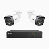 H500 - Zestaw do Monitoringu PoE 2 Kamery 5Mpx z 8-Kanałowy Rejestratorem NVR, Inteligentne podwójne oświetlenie nocne, 3072 × 1728 @ 20 kl./s, inteligentne wykrywanie ludzi i pojazdów, wbudowany mikrofon, IP67