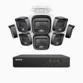 H500 - Zestaw do Monitoringu PoE 8 Kamery 5Mpx z 8-Kanałowy Rejestratorem NVR, Inteligentne podwójne oświetlenie nocne, 3072 × 1728 @ 20 kl./s, inteligentne wykrywanie ludzi i pojazdów, wbudowany mikrofon, IP67