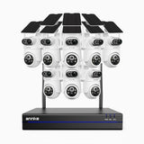 WBS400P - Zestaw do Monitoringu Bezprzewodowych 8 Kamery 4Mpx z 8-Kanałowy Rejestratorem NVR, dwoma obiektywami, 100% bezprzewodowa, akumulator 9000 mAh & zasilanie solarne, obrót 350° i pochylenie 90°, wykrywanie osób PIR, dwukierunkowe audio