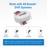 100% Certyfikowany UL 30 m/100 ft Uniwersalne Kable Wideo Zasilania BNC