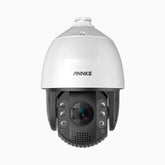 CZ825X - Kamera zewnętrzna PoE PTZ Speed Dome 4K, 25-krotny zoom optyczny, wandaloodporność IK10, obiektyw 5,9–147,5 mm, inteligentne wykrywanie, kolorowe noktowizory z odległości 660 stóp, alarm dźwiękowy i wizualny