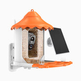 Smart Bird Feeder Camera, 1920 x 1080 Resolution, AI Recognition, Built-in Microphone, 2.4GHz WiFi Connection, Battery & Solar Powered, Cloud & Max. 128 GB Local Storage