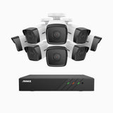 H500 - Zestaw do Monitoringu PoE 8 Kamery 5Mpx z 8-Kanałowy Rejestratorem NVR, Noktowizja EXIR, Wbudowany mikrofon, Obsługuje karty microSD, IP67, Obsługuje RTSP i ONVIF