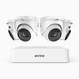 ANNKE 1080p Przewodowy zewnętrzny system monitoringu CCTV, 8-kanałowy DVR + 4 kamery, obiektyw 3,6 mm, inteligentny rejestrator z detekcją ludzi i pojazdów, noktowizja IR do 20 m, sygnał 4-w-1, IP67