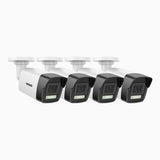 C1200 - 4 SZT. Kamera zewnętrzna PoE IP 4K 12MP, Noktowizja Pelny Kolor & EXIR, Wykrywanie Ludzi i Pojazdów, H.265+, Wbudowany Mikrofon, obsługą karty SD, IP67