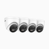 C1200 - 4 SZT. Kamera zewnętrzna PoE IP 4K 12MP, Noktowizja Pelny Kolor & EXIR, Wykrywanie Ludzi i Pojazdów, H.265+, Wbudowany Mikrofon, obsługą karty SD, IP67
