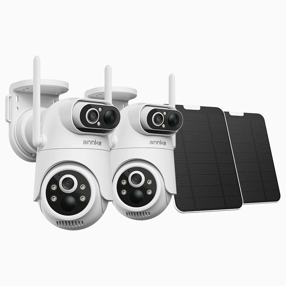 2szt. ANNKE WB400P 4MP Dual-Lens – kamera bezprzewodowa z panelem solarnym, akumulator 9000 mAh, 4mp, obrót 350° i pochy...