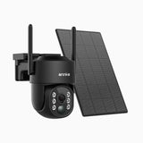 WB400 - Bezprzewodowa kamera zewnętrzna 4MP na baterię, WiFi 2,4/5 GHz, obrót 270° i pochylenie 90°, bateria 9000 mAh i panel solarny, detekcja ruchu, dwukierunkowe audio