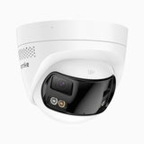 FCD600 - 2 SZT. Kamera zewnętrzna bezpieczeństwa PoE 6Mpx z Podwójny obiektyw, panoramiczny widok 180°, inteligentne podwójne oświetlenie nocne, dwukierunkowy dźwięk, aktywna syrena i alarm, wykrywanie ludzi i pojazdów, IP67
