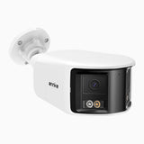 FCD600 - kamera zewnętrzna bezpieczeństwa PoE 6Mpx z Podwójny obiektyw, panoramiczny widok 180°, inteligentne podwójne oświetlenie nocne, dwukierunkowy dźwięk, aktywna syrena i alarm, wykrywanie ludzi i pojazdów, IP67