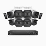 H300 - Zestaw do Monitoringu PoE 10 Kamery 3MP z 16-Kanałowy Rejestratorem NVR, EXIR 2.0 Night Vision, wykrywanie ruchu, H.265+, wodoodporność IP67
