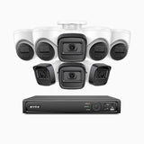 H300 - Zestaw do Monitoringu PoE 8 Kamery (4 Tubowa & 4 Kopułkowa) 3MP z 16-Kanałowy Rejestratorem NVR, EXIR 2.0 Night Vision, wykrywanie ruchu, H.265+, wodoodporność IP67