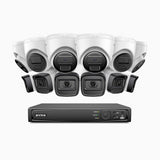 H300 - Zestaw do Monitoringu PoE 12 Kamery (6 Tubowa & 6 Kopułkowa) 3MP z 16-Kanałowy Rejestratorem NVR, EXIR 2.0 Night Vision, wykrywanie ruchu, H.265+, wodoodporność IP67