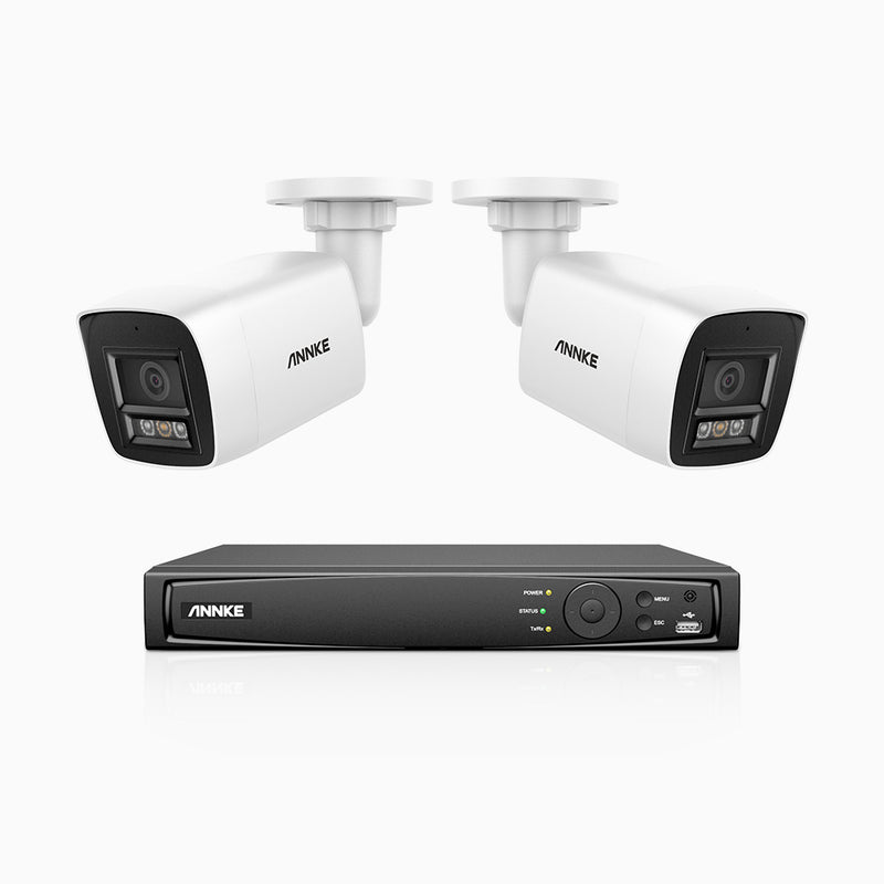 H800 - Zestaw do Monitoringu PoE 2 Kamery 4K z 8-Kanałowy Rejestratorem NVR, Noktowizor kolorowy i IR, 1/2.4