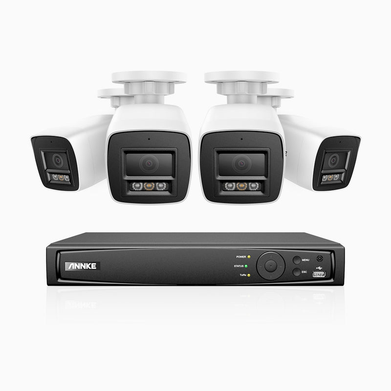 H800 - Zestaw do Monitoringu PoE 4 Kamery 4K z 8-Kanałowy Rejestratorem NVR, Noktowizor kolorowy i IR, 1/2.4