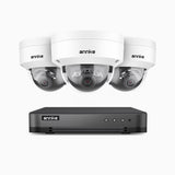 H800 - Zestaw do Monitoringu PoE 3 Kamery 4K z 8-Kanałowy Rejestratorem NVR, Noktowizor kolorowy i IR, 1/2.4" progresywny sensor CMOS, Identyfikacji osób lub pojazdów, Wbudowany mikrofon, IP67, Obsługuje RTSP i ONVIF