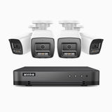 H800 - Zestaw do Monitoringu PoE 4 Kamery 4K z 8-Kanałowy Rejestratorem NVR, Noktowizor kolorowy i IR, 1/2.4" progresywny sensor CMOS, Identyfikacji osób lub pojazdów, Wbudowany mikrofon, IP67, Obsługuje RTSP i ONVIF