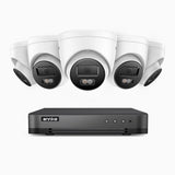 H800 - Zestaw do Monitoringu PoE 5 Kamery 4K z 8-Kanałowy Rejestratorem NVR, Noktowizor kolorowy i IR, 1/2.4" progresywny sensor CMOS, Identyfikacji osób lub pojazdów, Wbudowany mikrofon, IP67, Obsługuje RTSP i ONVIF