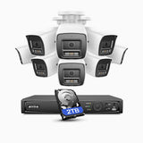 System monitoringu ANNKE 4K 12MP PoE, 8 kamery IP 4K 12MP + rejestrator NVR 8-kanałowy, dysk twardy 2 TB, Noktowizja Pelny Kolor & EXIR, Wykrywanie Ludzi i Pojazdów, H.265+, Wbudowany Mikrofon, Maks. 512 GB Lokalnego Magazynu, IP67