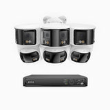 FDH800 - Zestaw do Monitoringu PoE 3 Tubowa & 3 Kopułkowa Kamery 8Mpx 4K z 8-Kanałowy Rejestratorem NVR, panoramiczny widok 180°, inteligentne podwójne oświetlenie nocne, dwukierunkowy dźwięk, aktywna syrena i alarm, wykrywanie ludzi i pojazdów, IP67