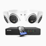 ANNKE H500 Zestaw do Monitoringu PoE 4 Kamery 3K z 8-Kanałowy Rejestratorem NVR, dysk twardy 500 GB, Noktowizja EXIR, Wbudowany mikrofon, IP67, Obsługuje RTSP i ONVIF