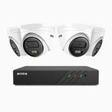 H500 - Zestaw do Monitoringu PoE 4 Kamery 5Mpx z 8-Kanałowy Rejestratorem NVR, Inteligentne podwójne oświetlenie nocne, 3072 × 1728 @ 20 kl./s, inteligentne wykrywanie ludzi i pojazdów, wbudowany mikrofon, IP67
