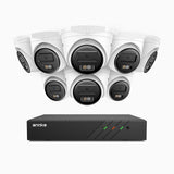 H500 - Zestaw do Monitoringu PoE 8 Kamery 5Mpx z 8-Kanałowy Rejestratorem NVR, Inteligentne podwójne oświetlenie nocne, 3072 × 1728 @ 20 kl./s, inteligentne wykrywanie ludzi i pojazdów, wbudowany mikrofon, IP67
