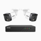 H500 - Zestaw do Monitoringu PoE 2 Kamery 5Mpx z 8-Kanałowy Rejestratorem NVR, Inteligentne podwójne oświetlenie nocne, 3072 × 1728 @ 20 kl./s, inteligentne wykrywanie ludzi i pojazdów, wbudowany mikrofon, IP67
