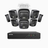 H500 - Zestaw do Monitoringu PoE 8 Kamery 5Mpx z 8-Kanałowy Rejestratorem NVR, Inteligentne podwójne oświetlenie nocne, 3072 × 1728 @ 20 kl./s, inteligentne wykrywanie ludzi i pojazdów, wbudowany mikrofon, IP67
