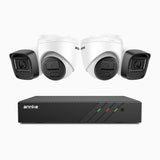 H300 - Zestaw do Monitoringu PoE 4 Kamery (2 Tubowa & 2 Kopułkowa) 3MP z 8-Kanałowy Rejestratorem NVR, EXIR 2.0 Night Vision, wykrywanie ruchu, H.265+, wodoodporność IP67