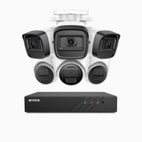 H300 - Zestaw do Monitoringu PoE 6 Kamery (3 Tubowa & 3 Kopułkowa) 3MP z 8-Kanałowy Rejestratorem NVR, EXIR 2.0 Night Vision, wykrywanie ruchu, H.265+, wodoodporność IP67