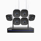 WS800 - Zestaw do Monitoringu Bezprzewodowych 6 Kamery 8Mpx z 16-Kanałowy Rejestratorem NVR,  podwójne pasmo WiFi 2,4/5,8 GHz Pro, detekcja ludzi AI, dwukierunkowy dźwięk, tryb nocny, kompatybilny z Alexa