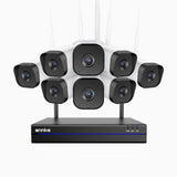WS800 - Zestaw do Monitoringu Bezprzewodowych 8 Kamery 8Mpx z 16-Kanałowy Rejestratorem NVR,  podwójne pasmo WiFi 2,4/5,8 GHz Pro, detekcja ludzi AI, dwukierunkowy dźwięk, tryb nocny, kompatybilny z Alexa