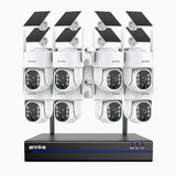 WBS400 - Zestaw do Monitoringu Bezprzewodowych 8 Kamery 4Mpx z 8-Kanałowy Rejestratorem NVR, podwójne pasmo WiFi 2,4/5,8 GHz Pro, detekcja ludzi AI, dwukierunkowy dźwięk, zasilanie bateryjne i solarne, obrót 270° i pochylenie 90°, kompatybilny z Alexa
