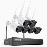 WS800 - Zestaw do Monitoringu Bezprzewodowych 6 Kamery 8Mpx z 8-Kanałowy Rejestratorem NVR,  podwójne pasmo WiFi 2,4/5,8 GHz Pro, detekcja ludzi AI, dwukierunkowy dźwięk, tryb nocny, kompatybilny z Alexa