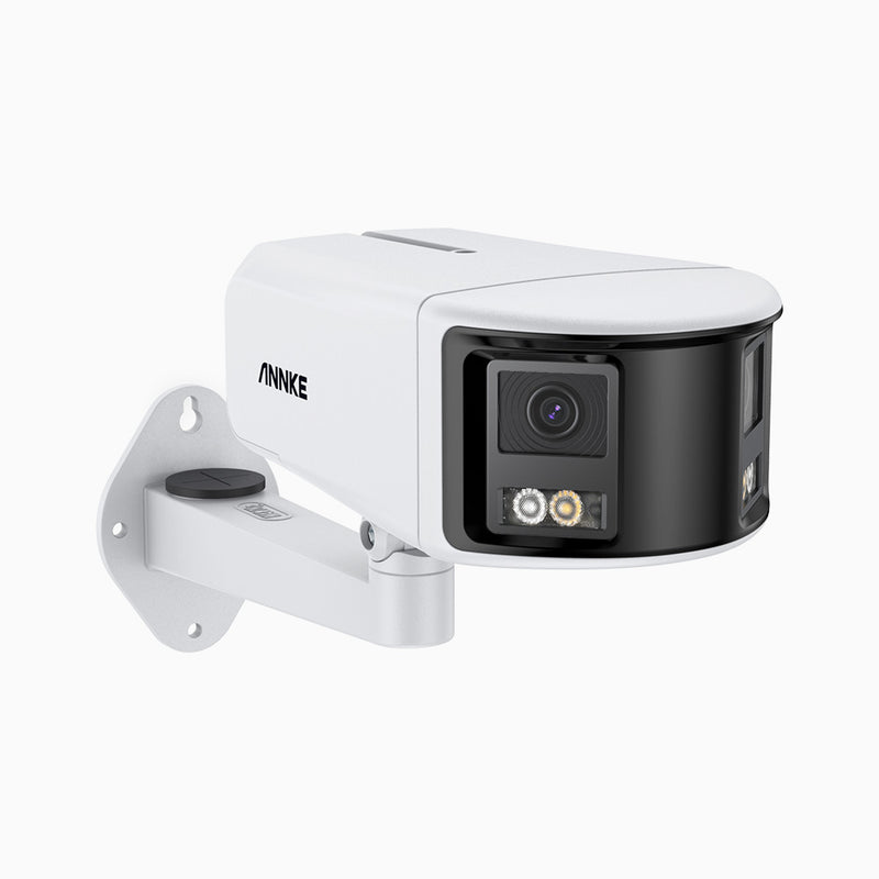FCD600 - kamera zewnętrzna bezpieczeństwa PoE 6Mpx z Podwójny obiektyw, ultraszerokokątny kąt 180°, super przysłona f/1.2, czujnik BSI, kolorowa wizja nocna, wbudowany mikrofon, aktywna syrena i alarm