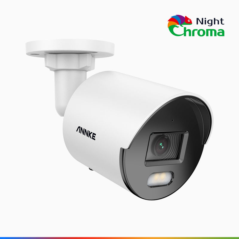 NightChroma<sup>TM</sup> NC500 - Kamera Bezpieczeństwa IP PoE 3K typu Pocisk z Noktowizją ACE Pełny Kolor, f/1.0 Super przysłona, 0.001 lx, aktywny kierunek, Wbudowany mikrofon, Obsługuje karty microSD