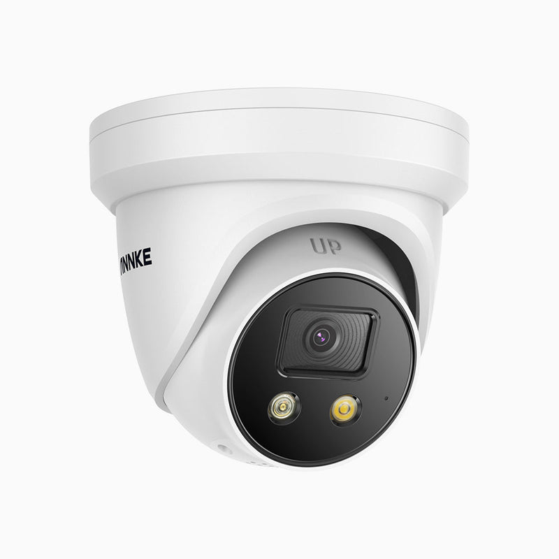 AC800 - kamera zewnętrzna bezpieczeństwa PoE 4K, z przetwornikiem BSI 1/1,8'', przysłona f/1,6 (0,003 luksa), syrena i stroboskop, dwukierunkowy dźwięk, wykrywanie ludzi i pojazdów, ochrona obwodowa, współpracuje z Alexa